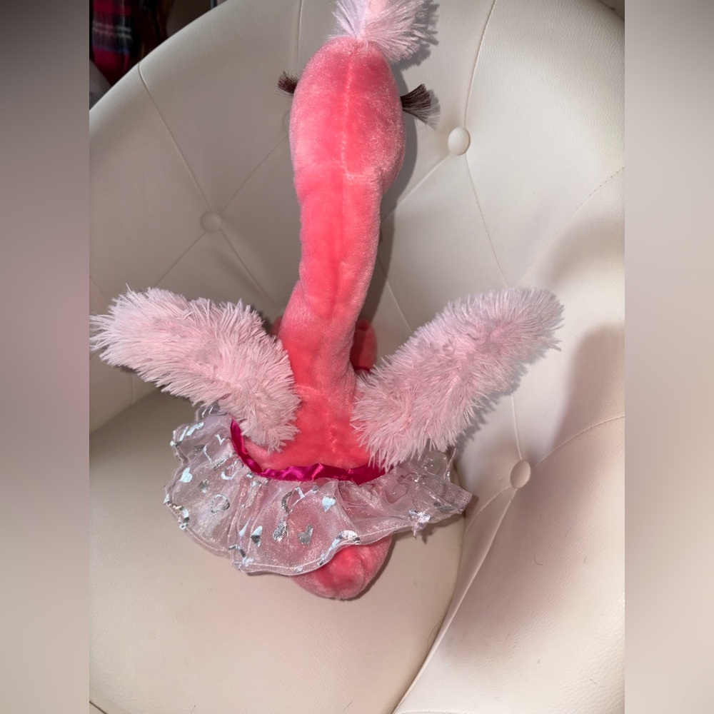 Pink Flamingo Dancing Plush Toy with Tutu Watch Video - Picture 5 of 16
